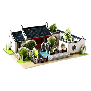 蒙古包中国风建筑四合院手工diy小屋积木拼装儿童玩具3d立体拼图