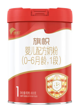 扫码得180】旗帜红罐808g1段奶粉