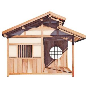 别墅庭院日式凉亭木屋茶室异型木屋装配式木屋组装茶室定制施工