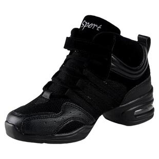 高帮运动舞蹈鞋女水兵软底黑色广场舞2023跳舞鞋四季爵士鞋练功鞋