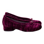 QIYUDUO 法式红丝绒分趾鞋女26春季新款一脚蹬浅口单鞋猪蹄芭蕾鞋