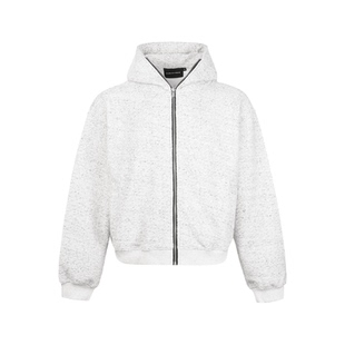 短句先生秋冬重磅亲肤空气棉短款连帽卫衣休闲拉链帽衫