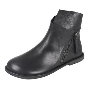 相伴真皮秋冬单靴清仓特价打折中年短靴靴子冬天软底原创女靴