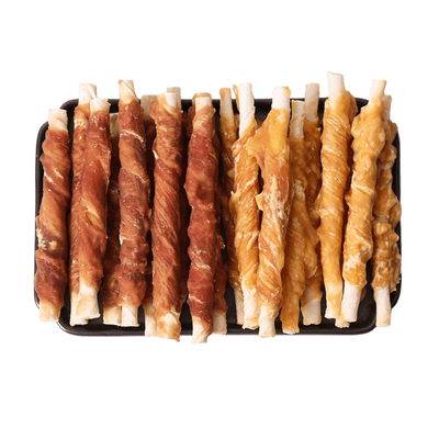 咪恩真牛皮缠肉磨牙棒告别拆家