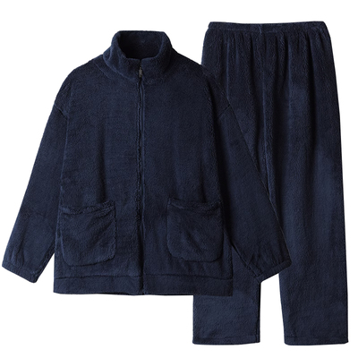 男士珊瑚绒休闲可外穿睡衣家居服