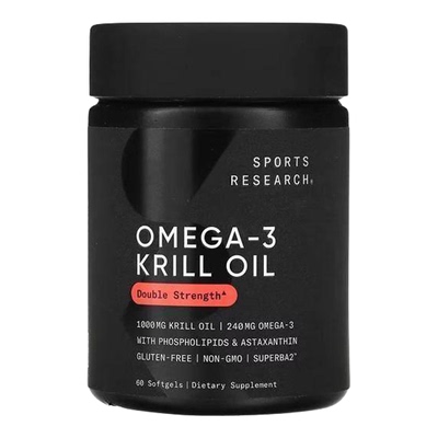 Sports Research南极精萃磷虾油磷脂焕活大脑虾青素自护力omega3