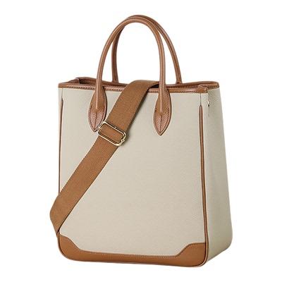 撞色真皮托特大包通勤大容量