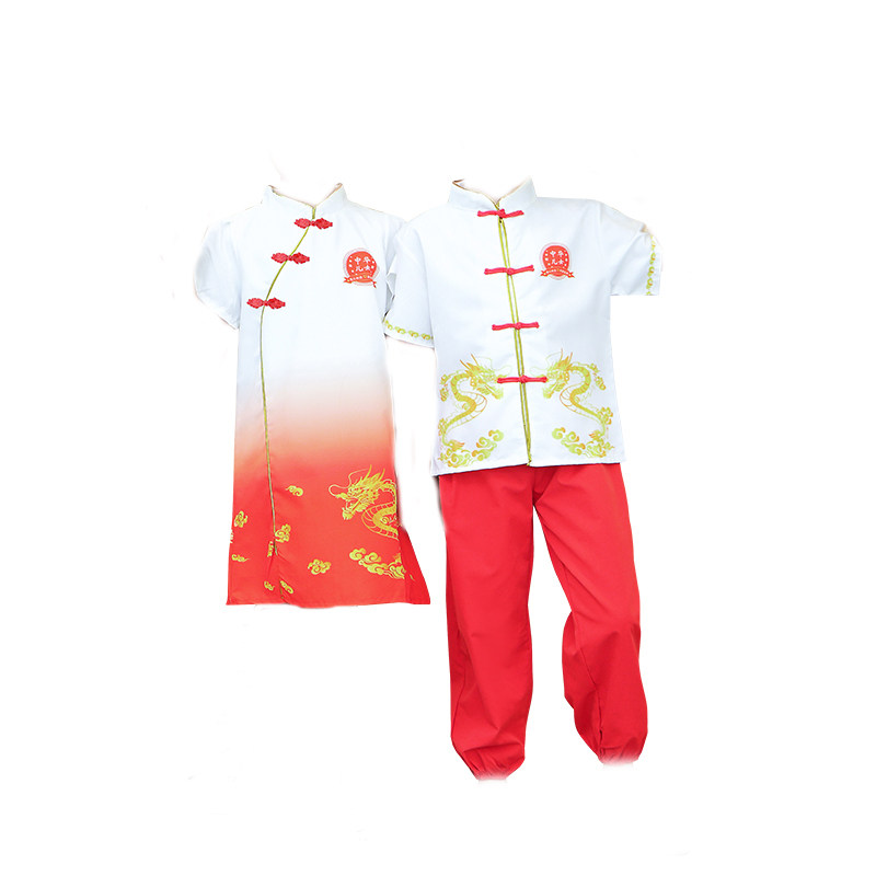 雪龙吟舞蹈服中国风旗袍儿童合唱服演出服学生红歌朗诵幼儿园表演