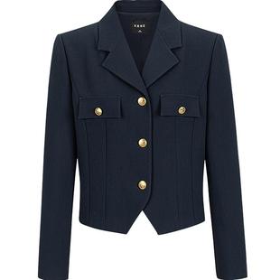 KBNE西装短款外套女藏青色长袖夏季新款气质西服学院风慵懒上衣女