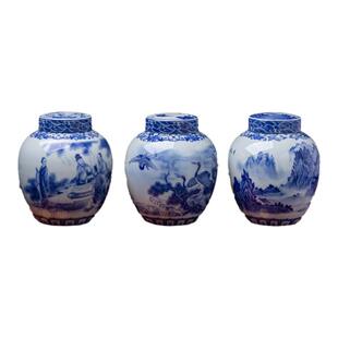 陶瓷茶叶罐密封罐景德镇青花瓷家用大号储存罐龙井普洱红茶储物罐