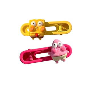 多巴胺彩色海绵宝宝可爱发夹女侧边刘海夹儿童鸭嘴夹发卡夹子头饰