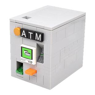 儿童拼装孩子小颗粒积木创意moc街景饮料投币贩卖机DIY取款机模型