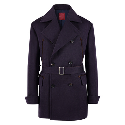 Acmecultum羊毛驼绒海军大衣