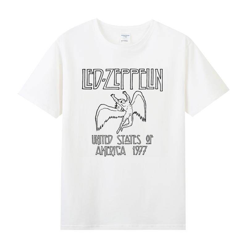 夏装宽松大码纯棉圆领短袖摇滚乐队T恤衣服ledzeppelin齐柏林飞艇