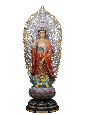 铜西方三圣佛像家用佛堂供奉摆件