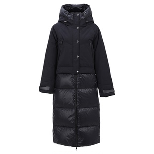 AIMISS爱美斯高充绒量羽绒服冬季新款鹅绒服可拆卸连帽长款羽绒服