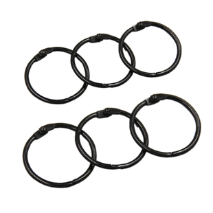 黑色铁环扣活页圈装订圈diy相册装订线圈环小号铁圈扣书圈活页扣环订卡圈本子打孔环扣圈圆形金属开口扣环圈