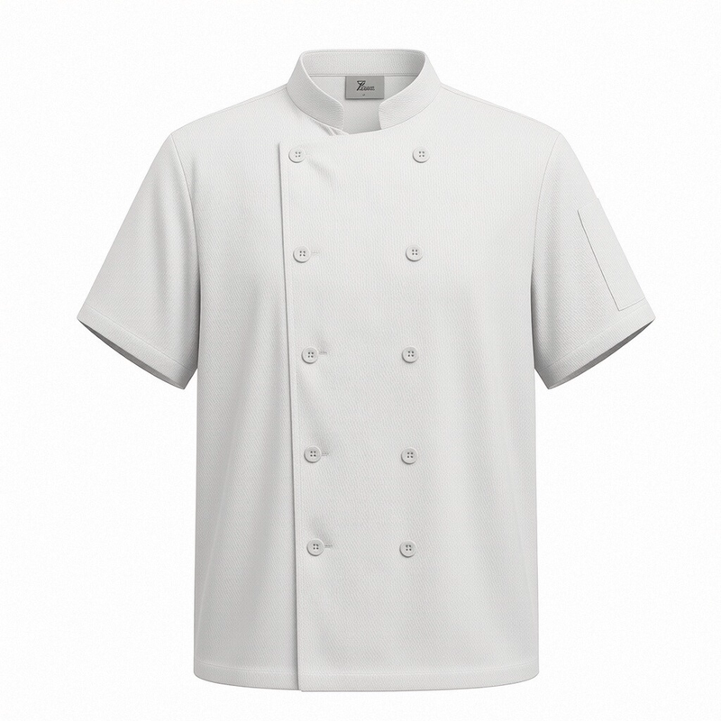 冰丝全网厨师服短袖夏季薄款透气餐饮后厨工服酒店厨房专用工作服