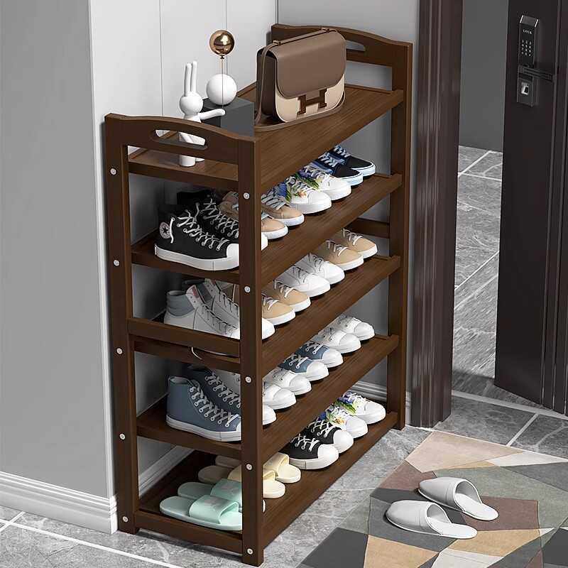 实木鞋架家用门口防尘置物架简易收纳鞋柜多层宿舍室内窄神器隔板