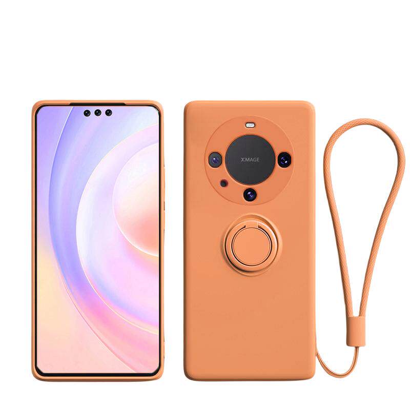 适用华为mate60pro手机壳高级感mate70情侣肤感纯色mate50一体指环支架40pro+简约液态硅胶30e全包