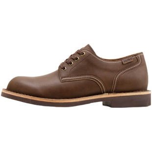 马登复古德比鞋新款低帮工装鞋男圆头美式大头休闲老钱风棕色皮鞋