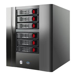 NAS6盘位机箱17×17迷你itx主板黑群晖热插拔文件存储服务器4盘位