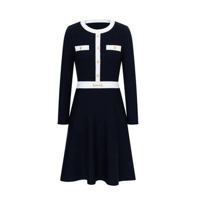 SCOFIELD含羊毛典雅针织连衣裙