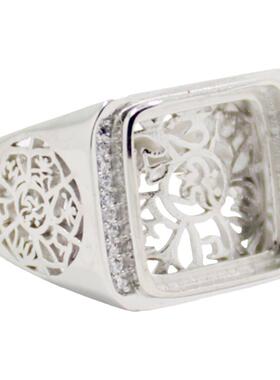 祈禧男女S925纯银时尚封底戒指托