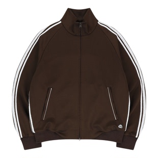 eihey诶嘿春季新款复古日系蕾丝花边条纹立领运动休闲夹克外套女