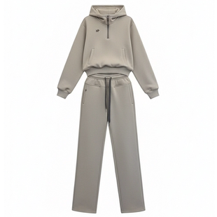 欧货高级感连帽卫衣套装女秋冬加绒加厚时尚穿搭一整套休闲两件套