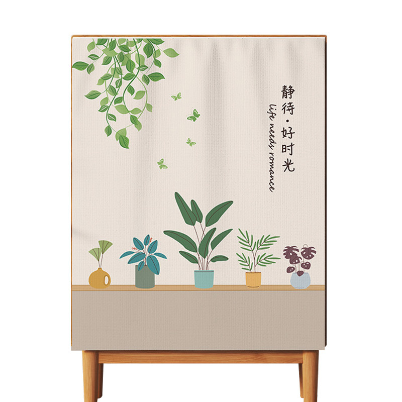 无门柜子遮挡帘鞋柜餐边柜装饰遮丑防尘防水布帘橱柜拉帘置物架帘