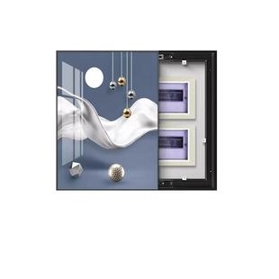 轻奢竖版电表箱装饰画简约现代配电箱弱电箱电闸箱装饰遮挡挂画