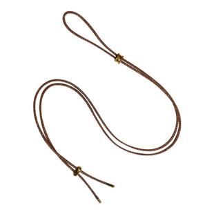 洪菁手作 2.0亮闪咖色亮丝深棕玉石黄金吊坠挂绳八股项链绳男女款