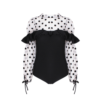 泳衣显瘦遮肚女连体长袖保守温泉