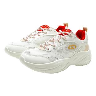 乔丹运动鞋女鞋2025春季新款厚底增高老爹鞋新年本命年红色休闲鞋