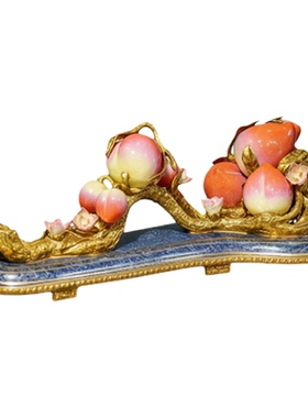 开业乔迁好兆头如意寿桃陶瓷摆件