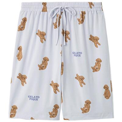 gelato pique26春夏新品男睡裤翻肚皮小狗满印系带短裤PMCP261263