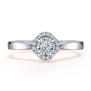 DRBELIEVE幸运初雪求婚钻戒天然钻石镶嵌戒指群镶碎钻铂金WJ0053