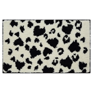 黑白ins奶牛纹地垫浴室门口吸水加厚脚垫卧室卫生间厕所防滑地毯