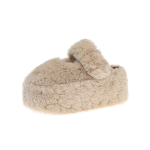 小个子增高厚底8cm毛毛拖鞋女外穿2025秋冬新款加绒保暖包头棉拖