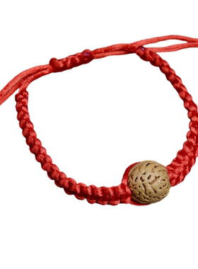桃核手链桃木手串红绳男女