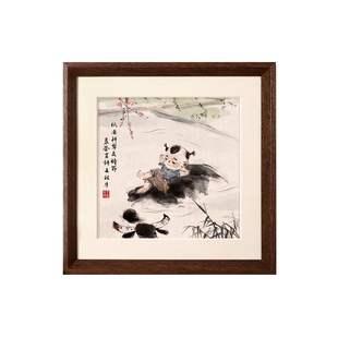 实木画框空框装裱国画框架摆台裱框a4正方形字画相框挂墙定制自装