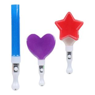 短款五角星爱心闪光棒夜光棒荧光棒发光棒地推LOGO定制演唱会道具