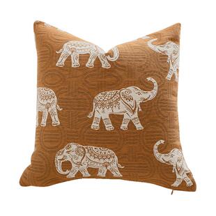 雅梵林法式复古轻奢橘棕色抱枕中古风客厅沙发靠枕床头靠垫套定做