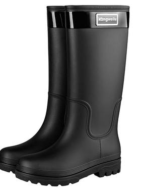 时尚女士雨鞋水鞋雨靴女特高筒水靴加绒防滑保暖厨房防水中筒胶鞋