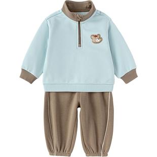 巴拉巴拉儿童运动套装男童女童加绒衣服冬装新款童装宝宝卫衣裤子