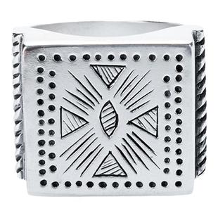 ENSAGE Tuareg 方形纹样戒指 925纯银手工原创设计师小众气质X