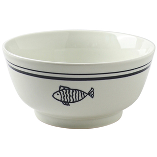 舍里年年有鱼陶瓷米饭碗家用餐具套装釉下彩碗盘碗碟组合简约菜盘
