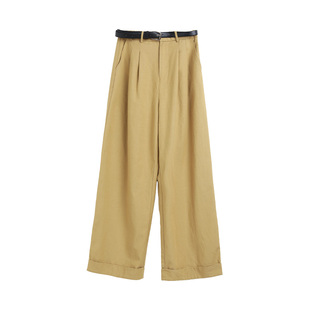 IVYKKI艾维2025年春季新款时尚百搭休闲裤女宽松显瘦阔腿直筒长裤