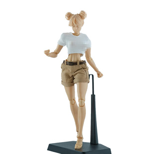 1/12娃衣6寸机娘窝之壳romankey女素体紧身圆领短T后袋休闲短裤